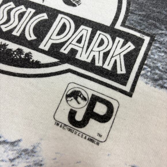 Vintage 1993 Jurassic Park AOP Movie Promo T Shirt Men's XL - Picture 3 of 10